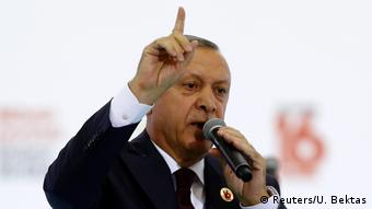 Recep Tayip Erdogan gives a speech in Ankara (Reuters/U. Bektas)