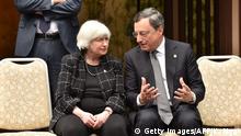 USA EU Janet L. Yellen und Mario Draghi beim G7 Treffen in Sendai Japan