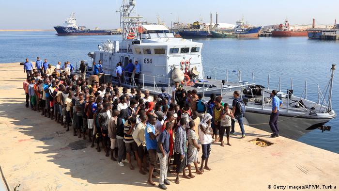 Rescued African migrants in Tripoli (Getty Images/AFP/M. Turkia)