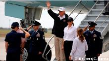 USA Tropensturm Harvey- Präsident Trump kommt in Texas an