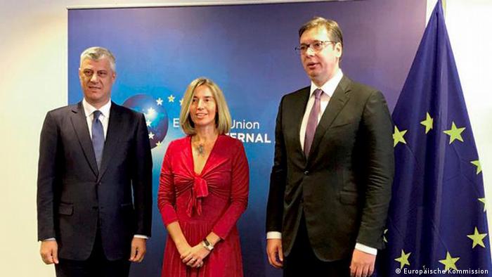 Brüssel, Hashim Thaci, Federica Mogherini, Aleksandar Vucic (Europäische Kommission)