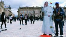 Kolumbien Bogota Papst-Fan