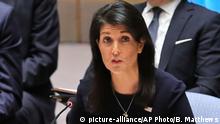 USA UN-Sicherheitsrat in New York - US-Botschafterin Nikki Haley