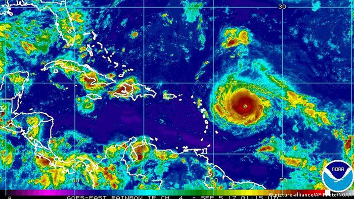 El ojo del potencialmente catastrófico huracán Irma.