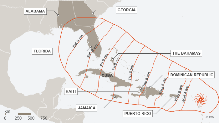 Infografik Karte Hurricane Irma ENG
