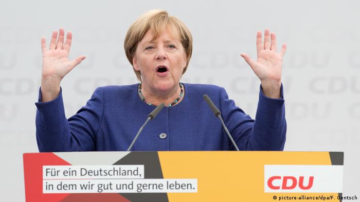 CDU-Wahlkampf mit Angela Merkel (picture-alliance/dpa/F. Gentsch)