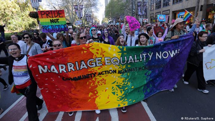Демонстрация в поддержку однополых браков в Сиднее