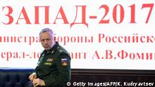 Russland Weißrussland PK zu Sapad 2017 Militärmanöver Alexander Fomin