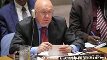 USA New York - Wassili Nebensja - Botschafter Russlands beim treffen des UN-Sicherheitsrates