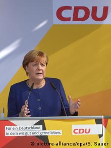 Binz Wahlkampf CDU - Merkel (picture-alliance/dpa/S. Sauer)