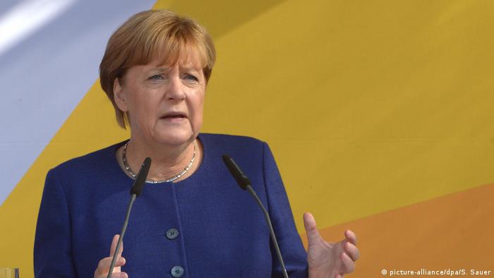 Binz Wahlkampf CDU - Merkel (picture-alliance/dpa/S. Sauer)