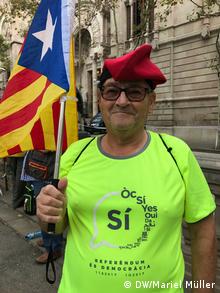 Barcelona, Katalanen demonstrieren für Referendum und Unabhängigkeit, Alfred Prats, katalanischer Demonstrant