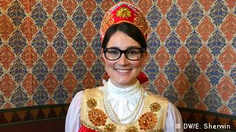 Rachel Neale poses in her costume at CIEE Russian-themed ball at Vladimir Palace in St. Petersburg
