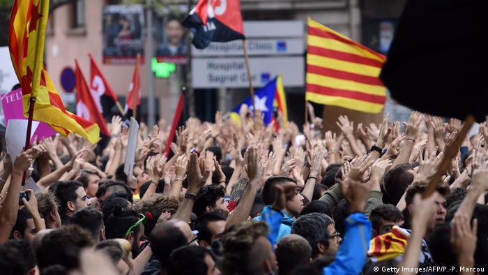 Spanien Barcelona Streik für Unabhängigkeit (Getty Images/AFP/P.-P. Marcou)