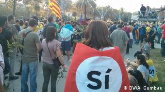 Διαδηλωτές υπέρ της ανεξαρτητοποίησης της Καταλονίας 