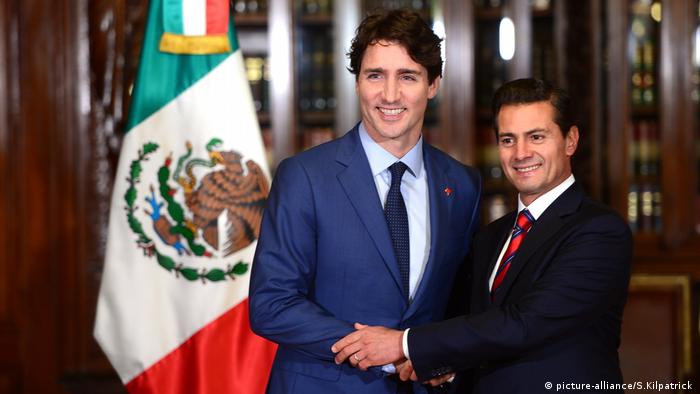 Der kanadische Premierminister Justin Trudeau und der mexikanische Präsident Enrique Pena Nieto (picture-alliance/S.Kilpatrick )