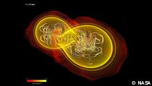 Nasa Grafik Simulation von Kollision zweier Neutronensysteme