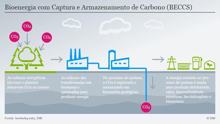 Infográfico sobre Bioenergia com Captura e Armazenamento de Carbono (BECCS)