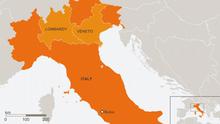 Karte Italien Lombardei Venetien ENG