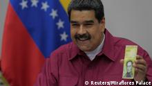 Venezuela - Maduro präsentiert 100 000-Bolivar-Schein