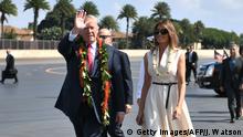 USA Hawai Besuch Trump Blumenkette