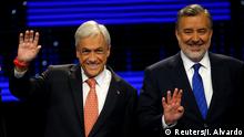 Chile Präsidentschaftskandidaten Sebastian Pinera (L) und Alejandro Guillier 
