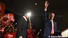 USA, New Yorks Bürgermeister Bill de Blasio wird nach seiner Wiederwahl von Unterstützern begrüßt