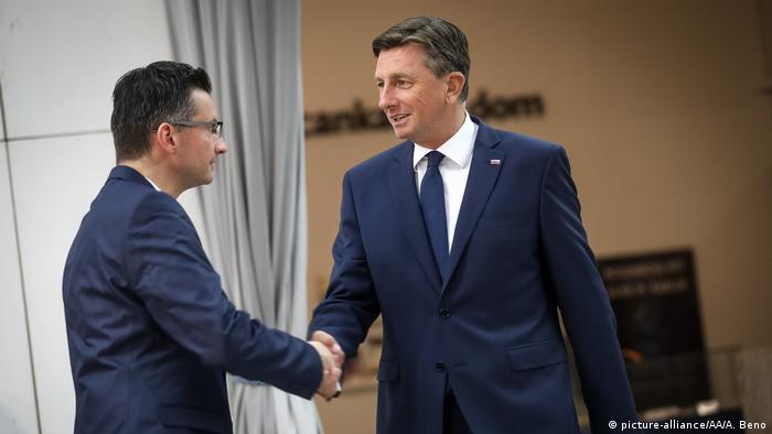 Slowenien | Kandidaten Präsidentschaftswahl Borut Pahor und Herausforderer Marjan Sarec (picture-alliance/AA/A. Beno)