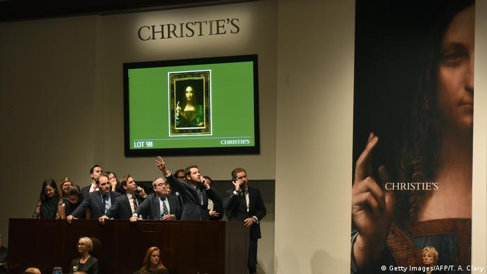  Christie's New York Auktion Leonardo da Vincis 'Salvator Mundi' (Getty Images/AFP/T. A. Clary)