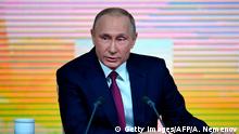 Russland Moskau Präsident Putin bei PK