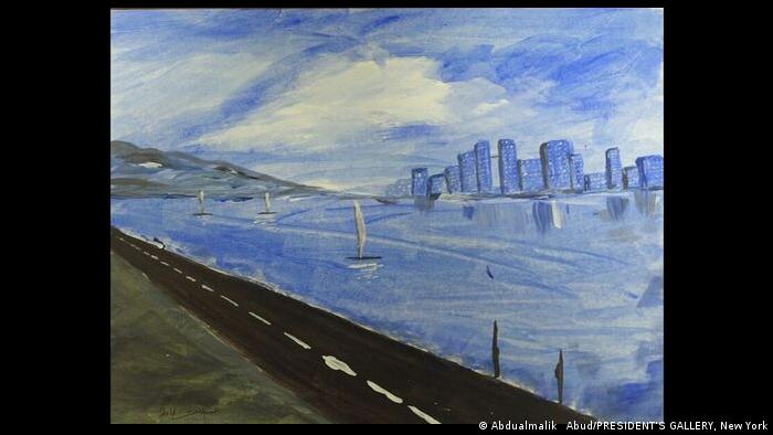 Cityscape by Abdel Malik Al Rahab from the exhibition Art from Guantanamo 