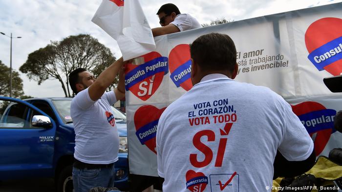 Campaña para el referéndum en Ecuador.