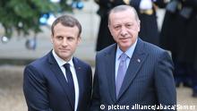 Frankreich Treffen Macron und Erdogan