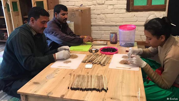 People making plantable pencils