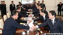 Panmunjom Treffen Nordkorea Südkorea Delegationen