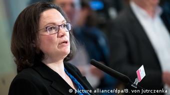 Sitzung der SPD-Bundestagfraktion - Andrea Nahles (picture alliance/dpa/B. von Jutrczenka)