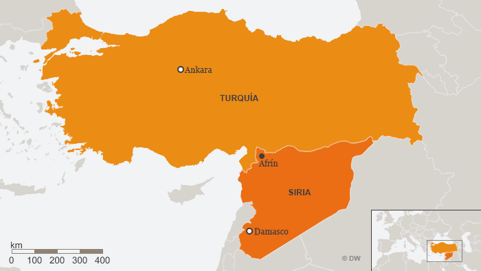 Karte Syrien Afrin Türkei SPA
