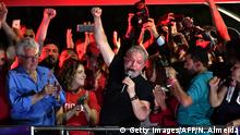Brasilien ehem. Präsident Lula Da Silva spricht in Demo 