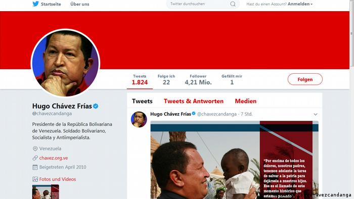 Screenshot Twitter Hugo Chávez (@chavezcandanga) (twitter.com/chavezcandanga)