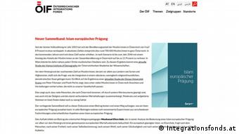Screenshot Webseite Integrationsfonds (Integrationsfonds.at)