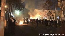Screenshot Twitter: Teheran Zusammenstoss iranischen Gonabadi Derwischen und Polizei