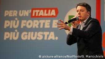 Italien Wahlkampf Partito Democratico, Matteo Renzi (picture-alliance/NurPhoto/G. Maricchiolo)