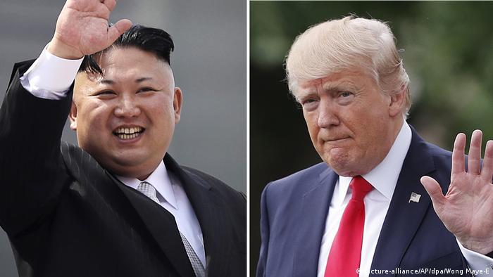 Bildkombo Kim Jong Un und Donald Trump (picture-alliance/AP/dpa/Wong Maye-E)