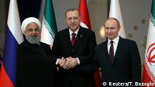 Türkei Ruhani, Erdogan und Putin beim Treffen in Ankara
