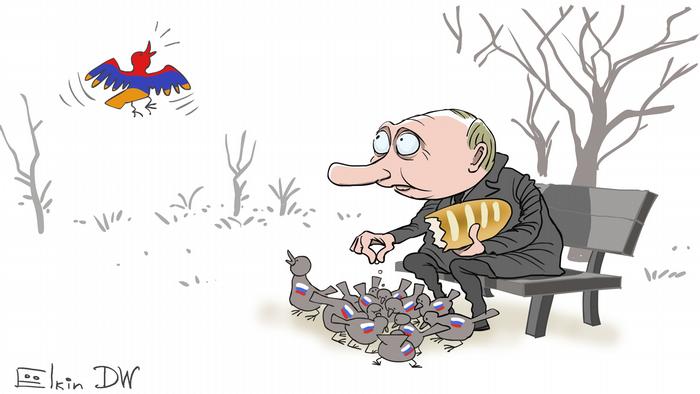 Sergey Elkin Karikatur Protest Armenien