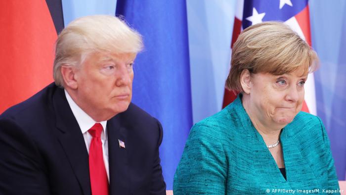 Bundeskanzlerin Merkel mit US-Präsident Trump (AFP/Getty Images/M. Kappeler)