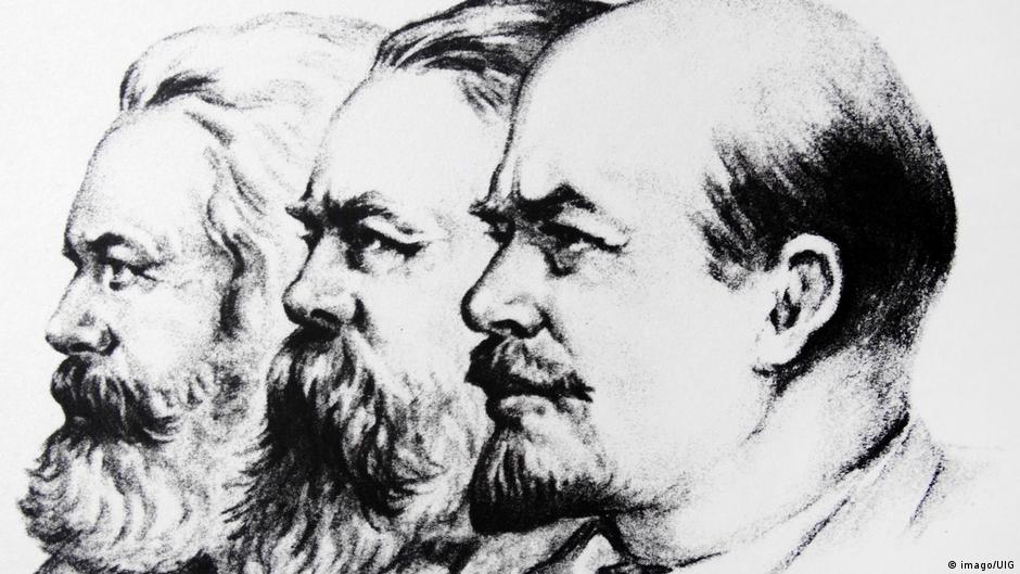 200. Geburtstag Karl Marx | Konterfeis von Marx, Engels und Lenin