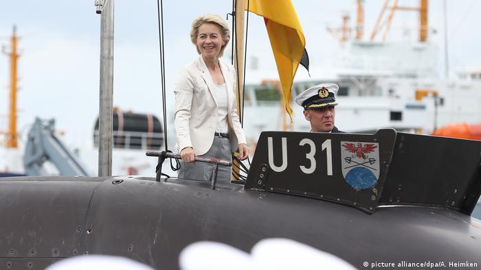 Ursula von der Leyen on a submarine
