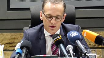 Maas talks to the media in Addis Ababa