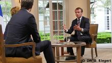 Karlspreis 2018 zu Aachen | Emmanuel Macron, Präsident Frankreich | DW-Interview